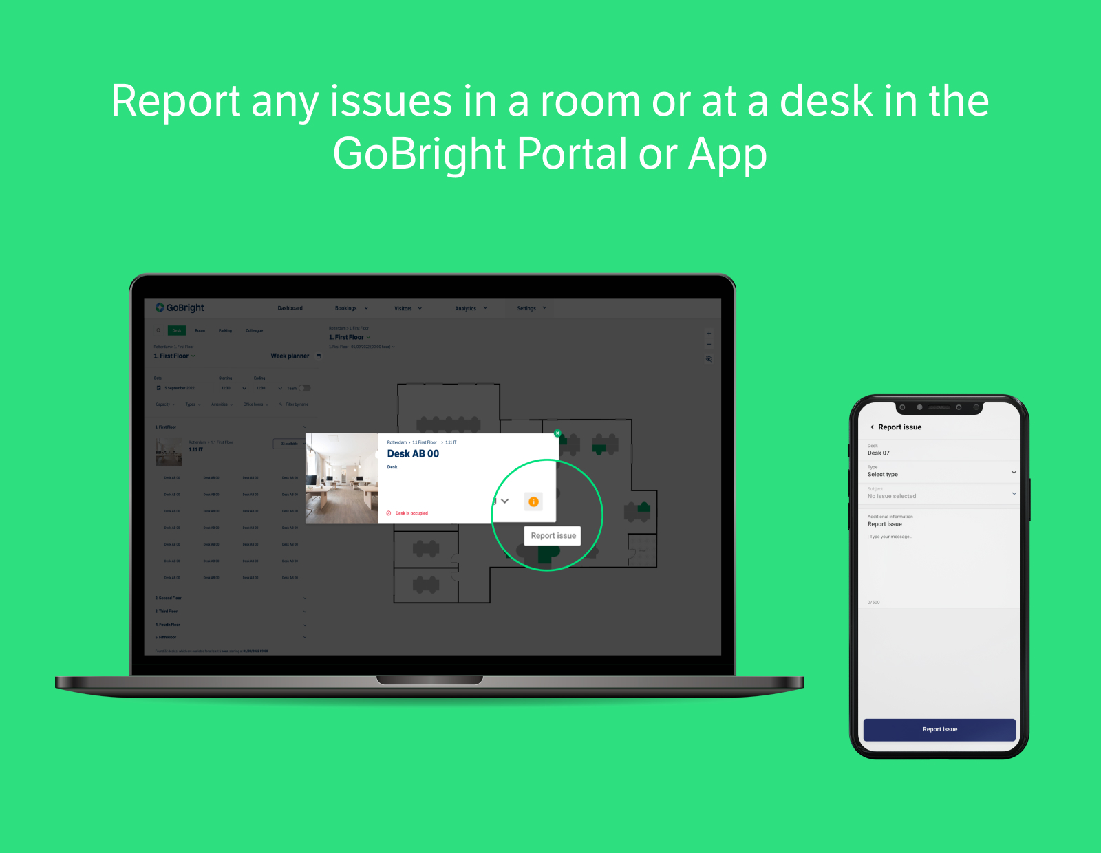GoBright - Smart Workplace Solutions - Feature - Issue Reporting