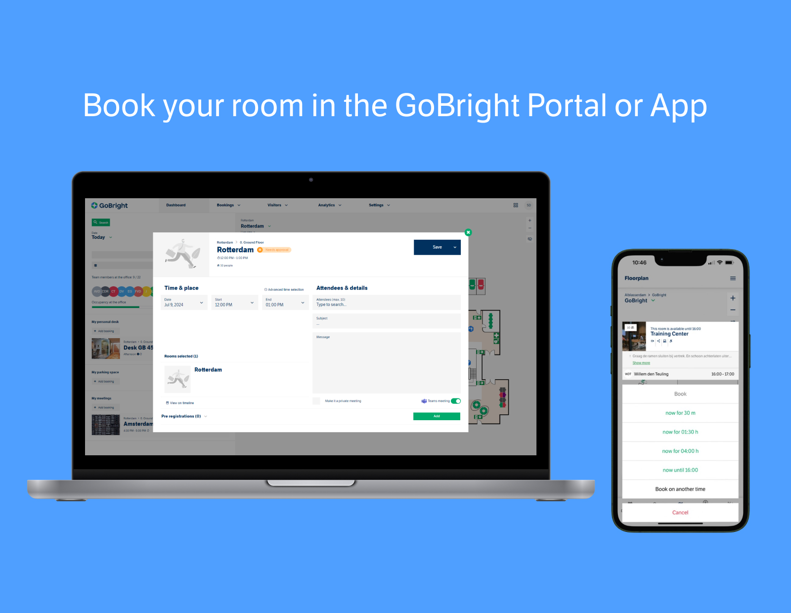 GoBright - Room Booking System - Feature - Making a Room Booking