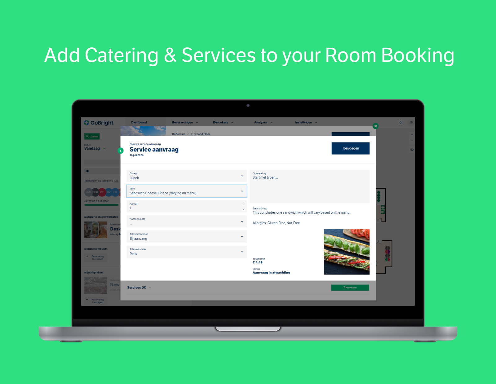 GoBright - Room Booking System - Catering & Services