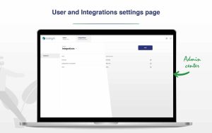 User and Integrations Settings Page