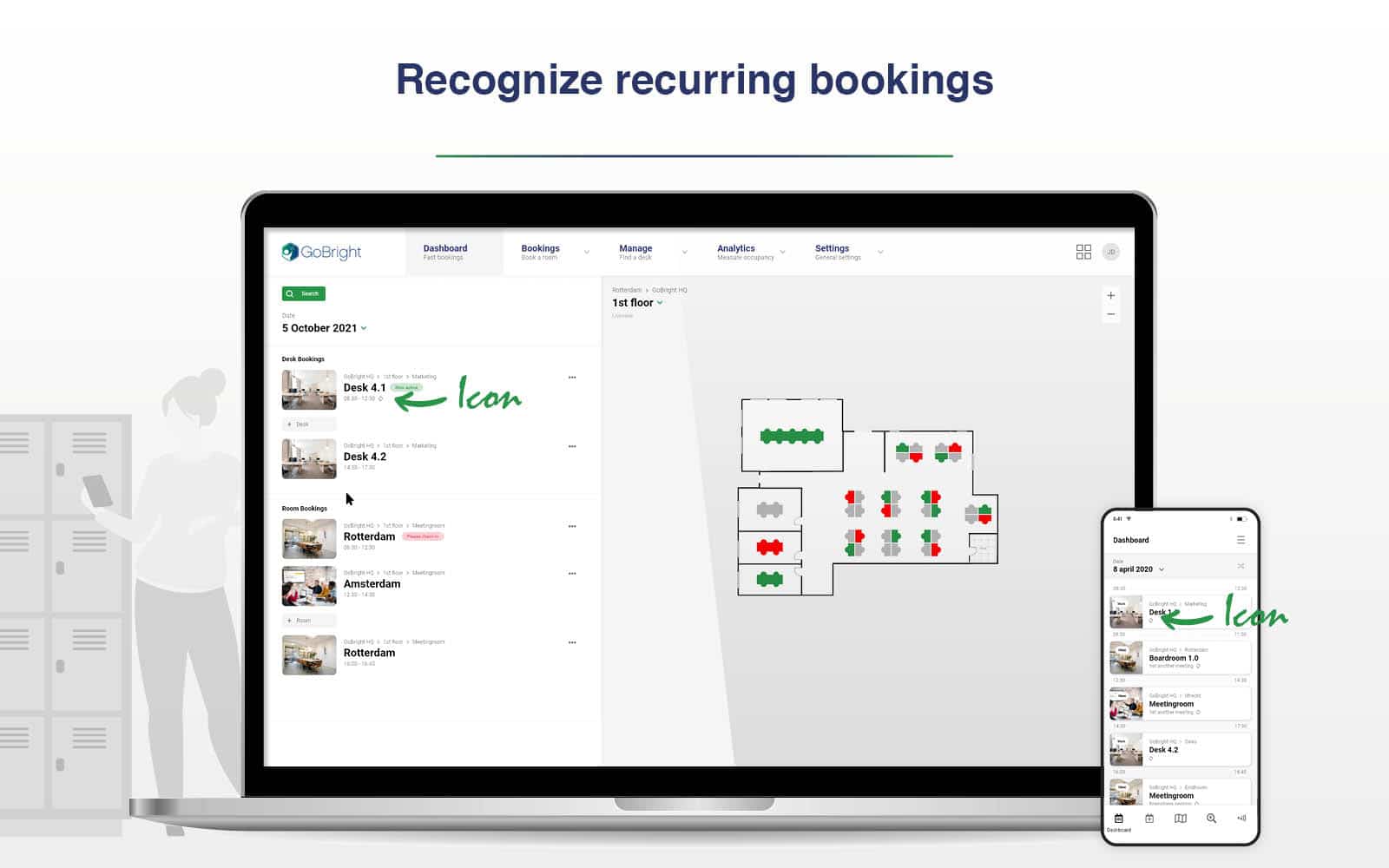 Recurring desk booking - recognize recurring bookings