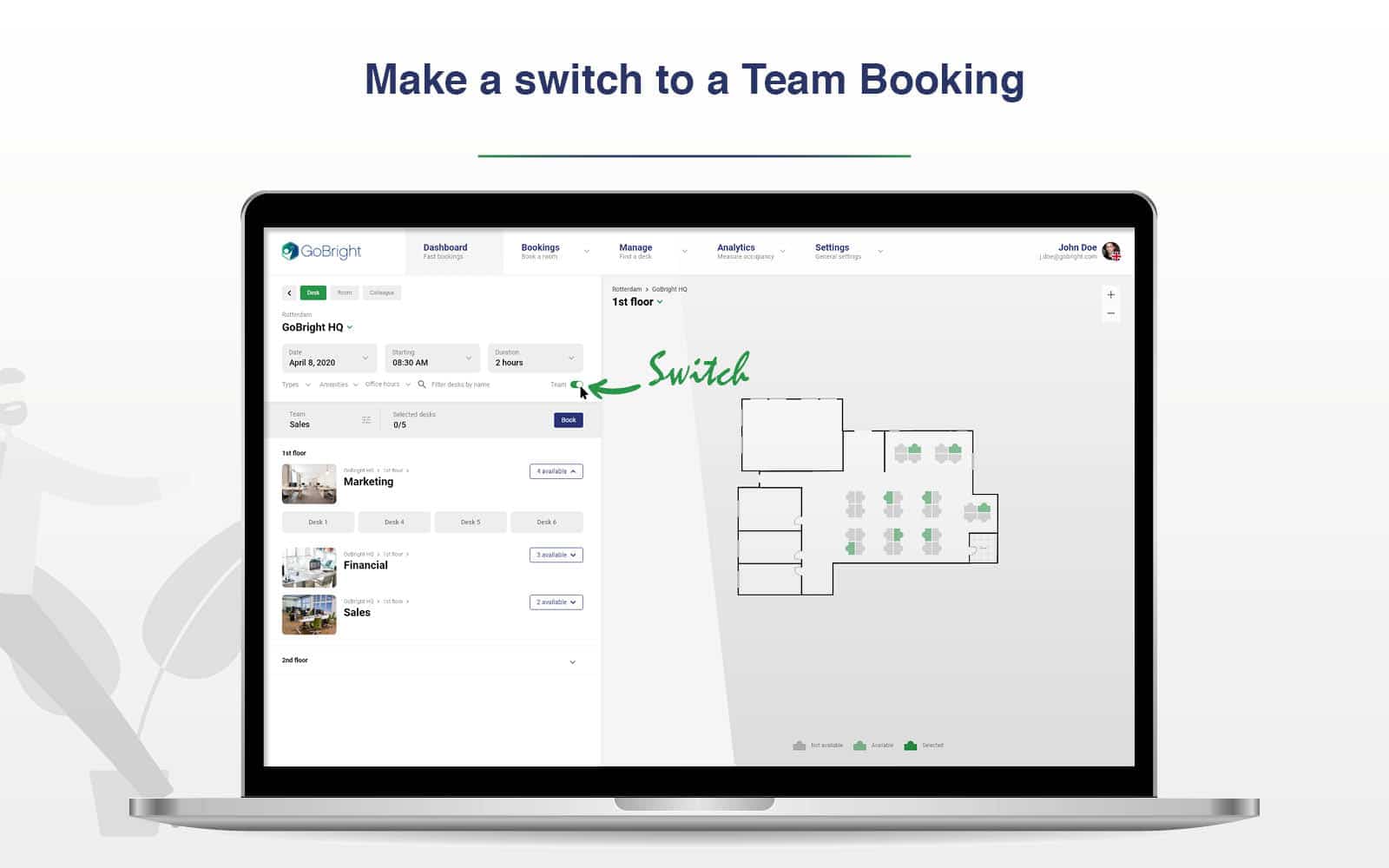 Switch Button - Desk Booking
