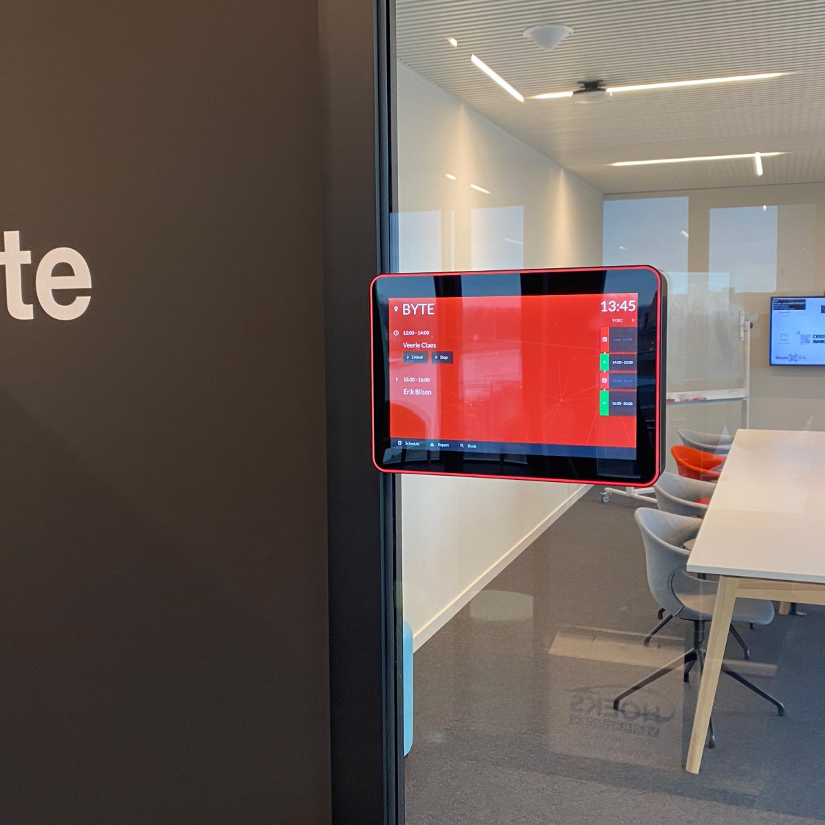 Orange Cyberdefense GoBright Hybrid Working solutions room panel