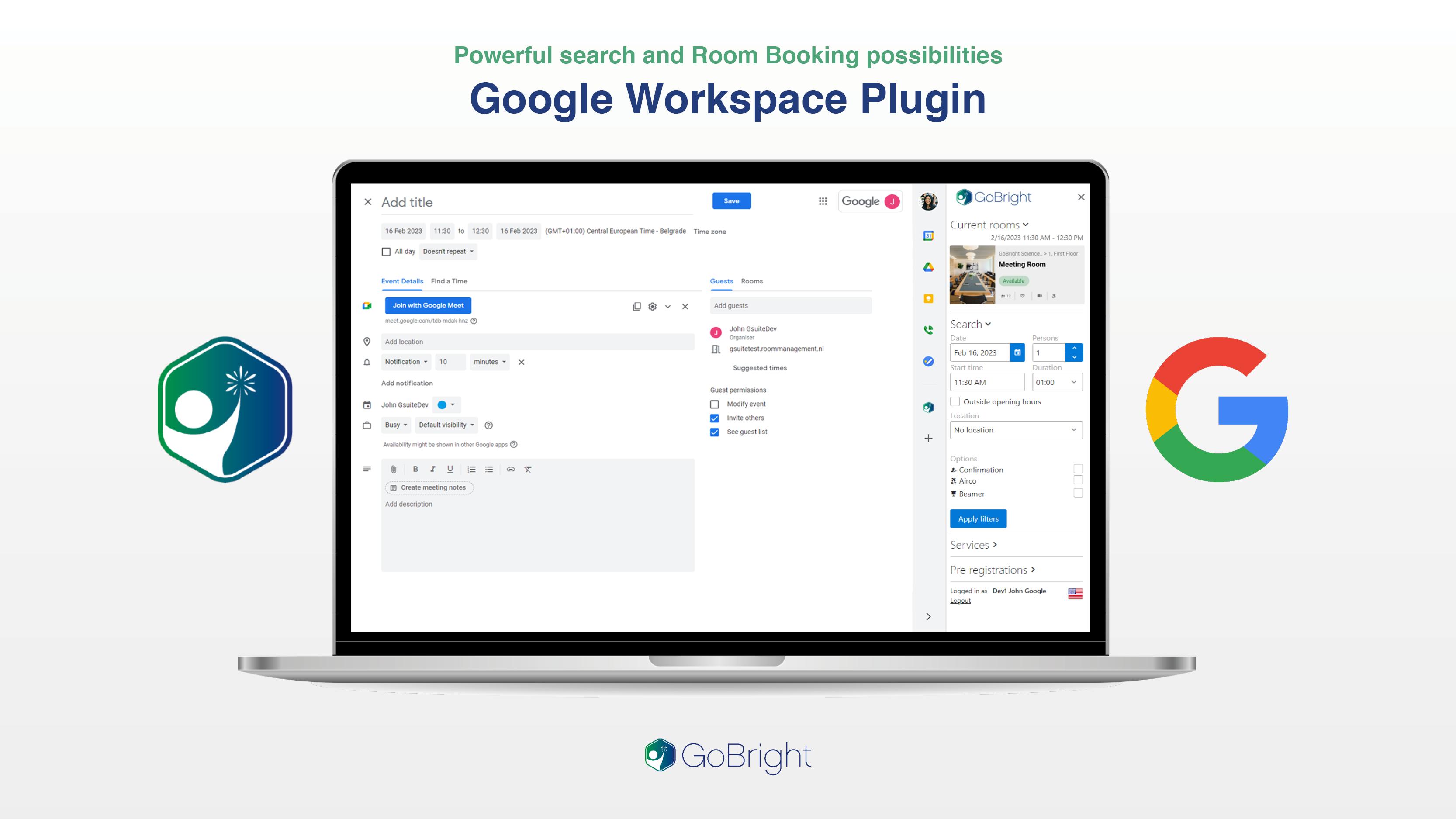 GoBright Plugin für Google Workspace