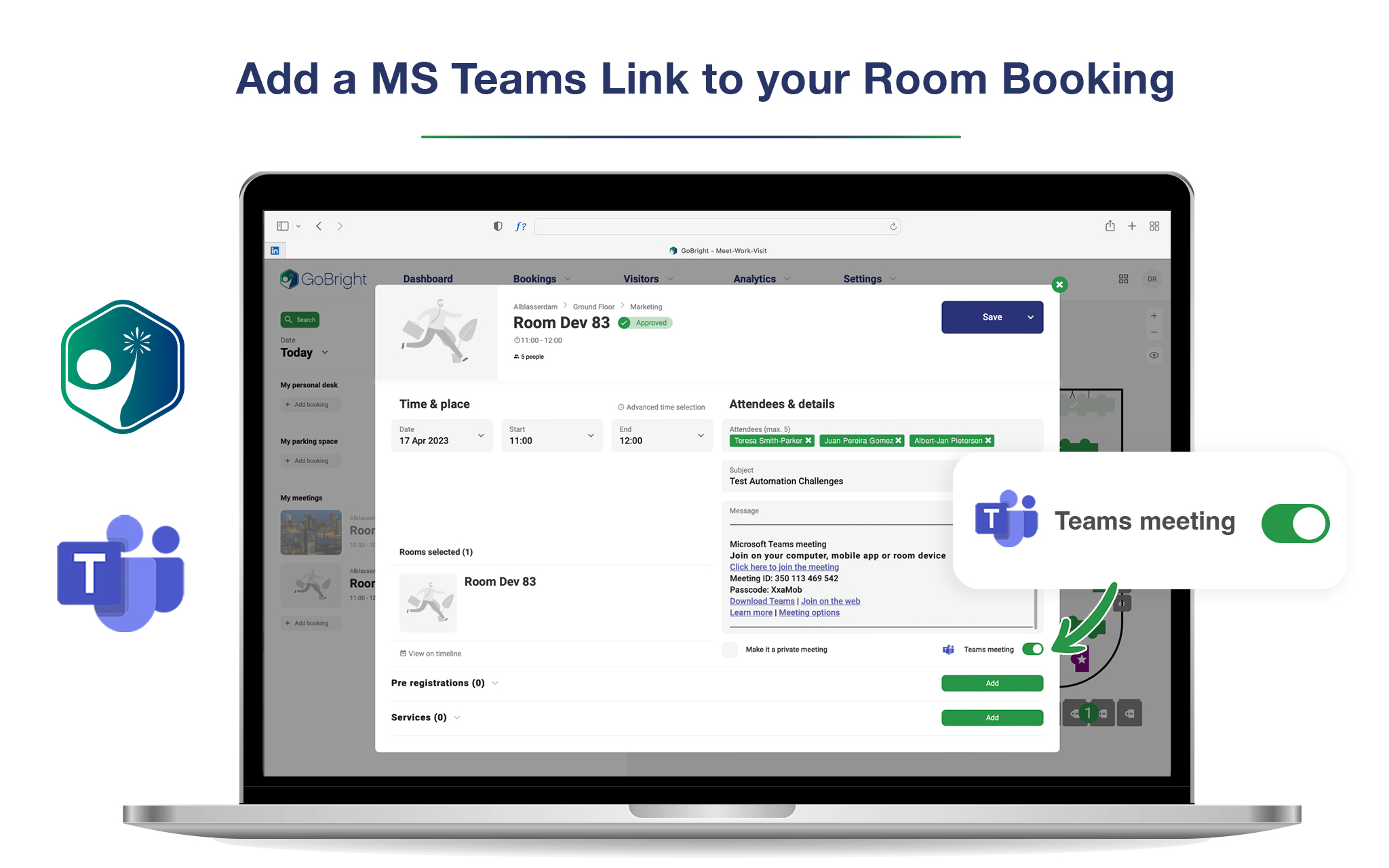 Add a Microsoft Teams Link to your GoBright Room Booking