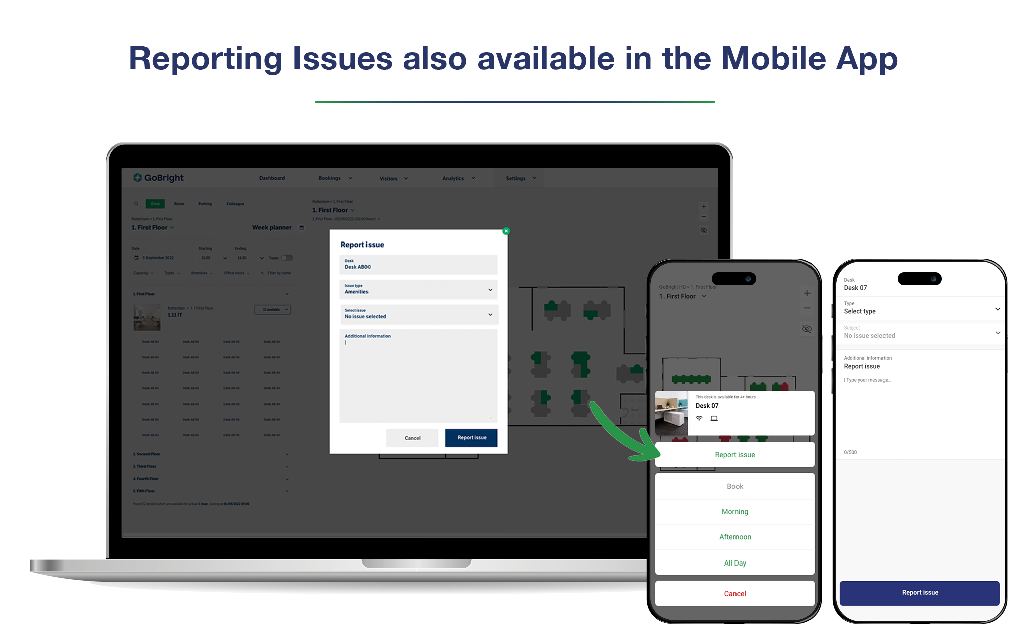 Problemberichte auch in der Mobile App verfügbar GoBright