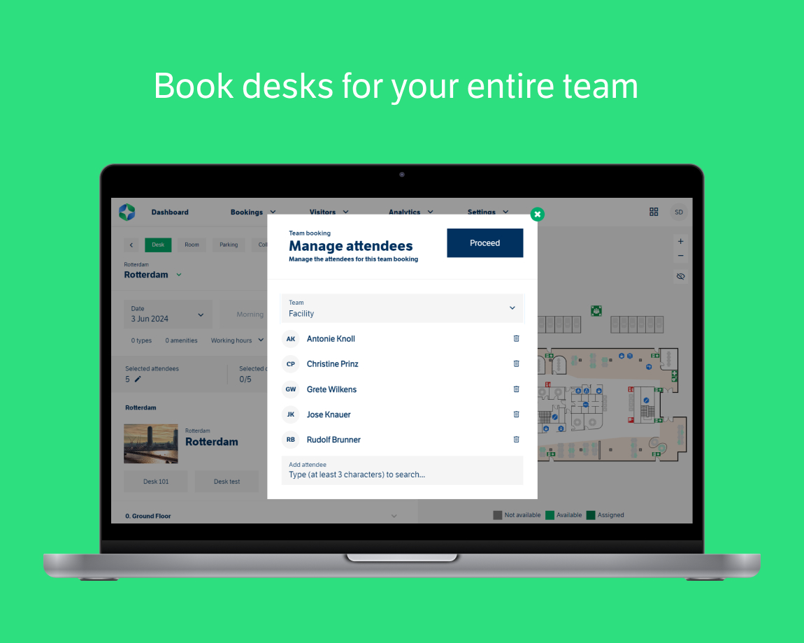 GoBright - Desk Booking System - Team Booking
