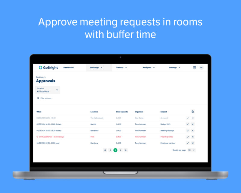 New feature: Adding a buffer time to meeting rooms - GoBright