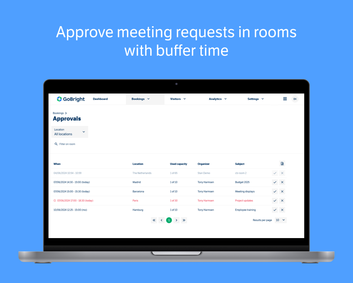 GoBright - Room Booking - New feature - Add buffer time to meeting
