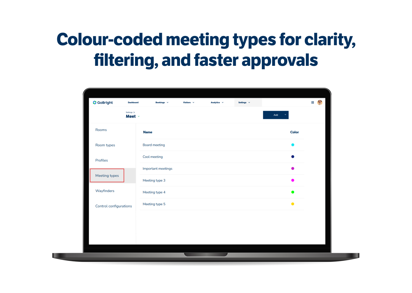 Room Booking feature: Meeting types