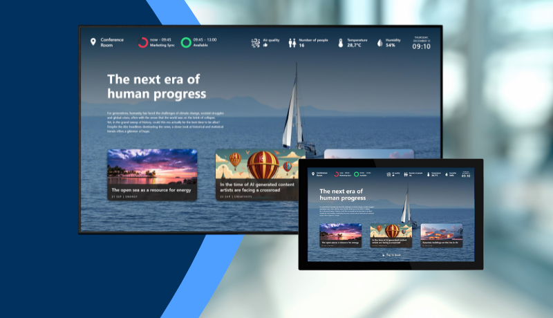 GoBright In-Room Signage on meeting room panel